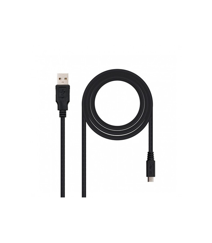 Cable usb tipo a 2.0 a micro usb tipo b nanocable 1.8m negro  macho - macho