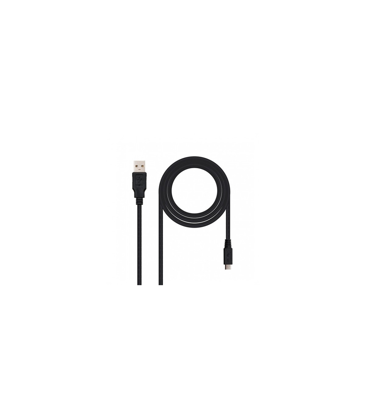 Cable usb tipo a 2.0 a micro usb tipo b nanocable 1.8m negro  macho - macho