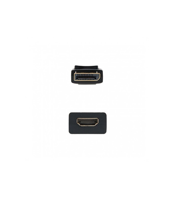 Adaptador displayport a hdmi nanocable macho - hembra 15cm negro