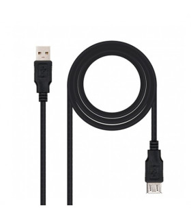 Cable alargador nanocable usb - a 2.0 a usb - a 2.0 1.8m negro macho - hembra