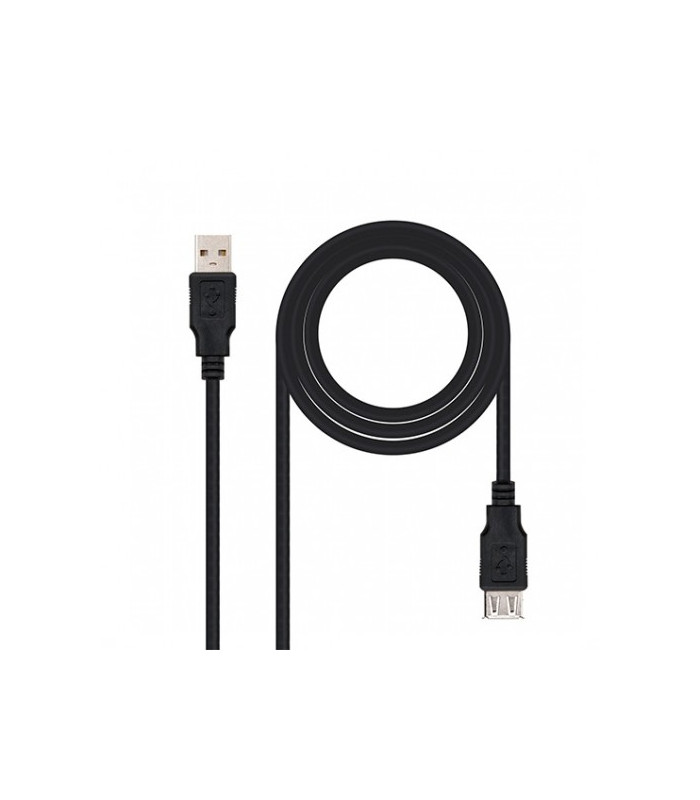 Cable alargador nanocable usb - a 2.0 a usb - a 2.0 1.8m negro macho - hembra