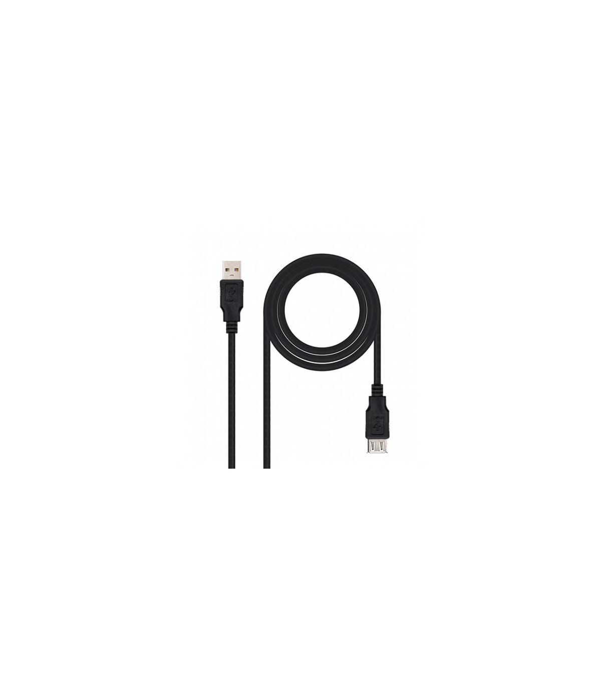 Cable alargador nanocable usb - a 2.0 a usb - a 2.0 1.8m negro macho - hembra