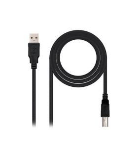 Cable impresora nanocable usb - a 2.0 a usb - b 2.0 1m negro macho - macho