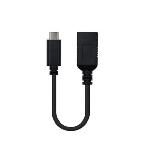 Cable otg usb tipo a 3.1 a usb tipo c 3.1 nanocable 15cm -  hembra - macho -  negro