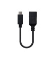 Cable otg usb tipo a 3.1 a usb tipo c 3.1 nanocable 15cm - hembra - macho - negro