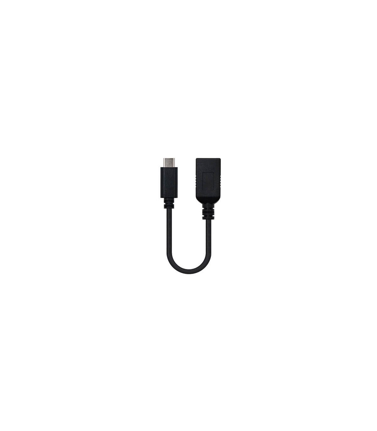 Cable otg usb tipo a 3.1 a usb tipo c 3.1 nanocable 15cm -  hembra - macho -  negro