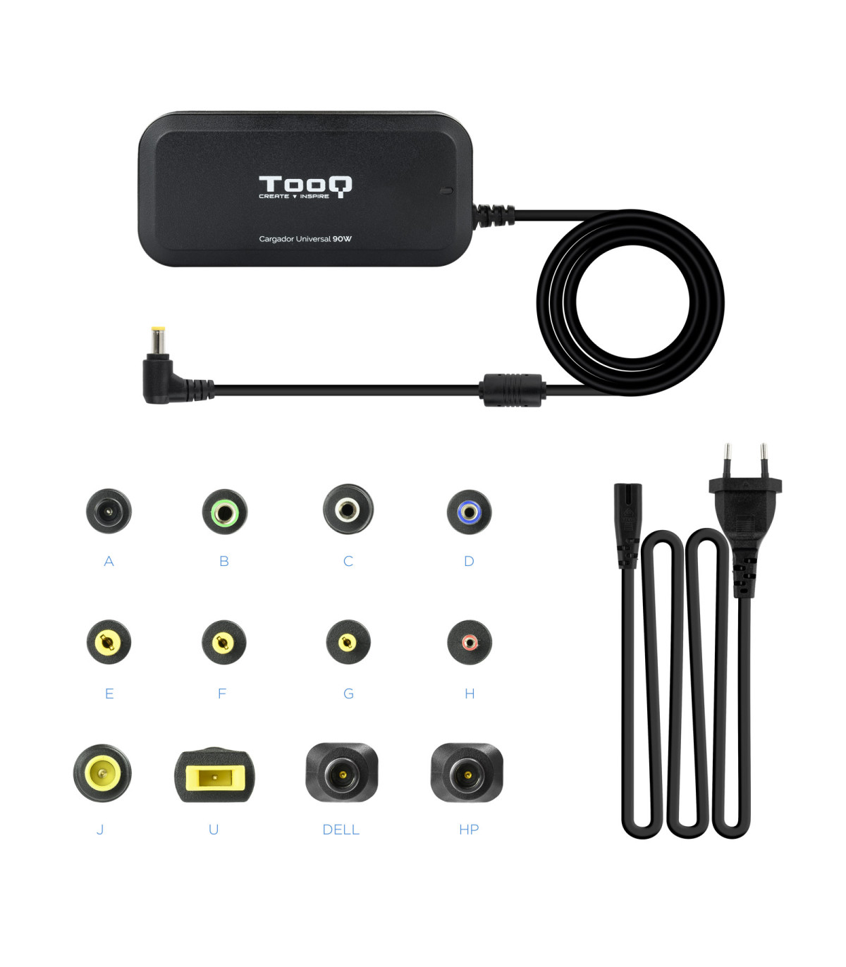 Cargador portatil universal tooq tqlc - 90bs02m 90w 1 x usb 12c negro