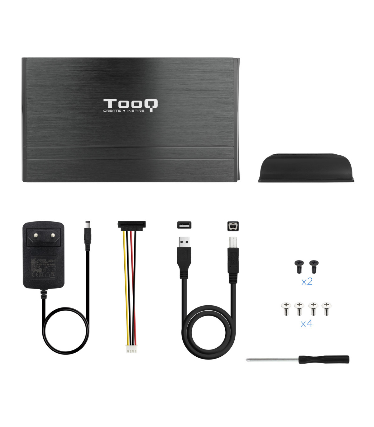Caja externa tooq tqe - 3520b para hdd 3.5 pulgadas sata - ide usb 2.0 negro
