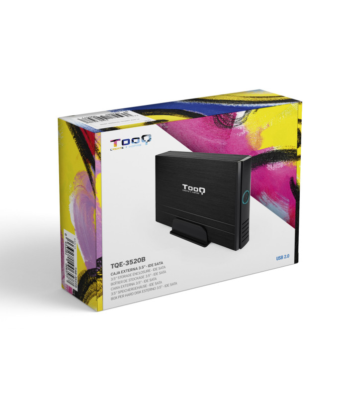 Caja externa tooq tqe - 3520b para hdd 3.5 pulgadas sata - ide usb 2.0 negro