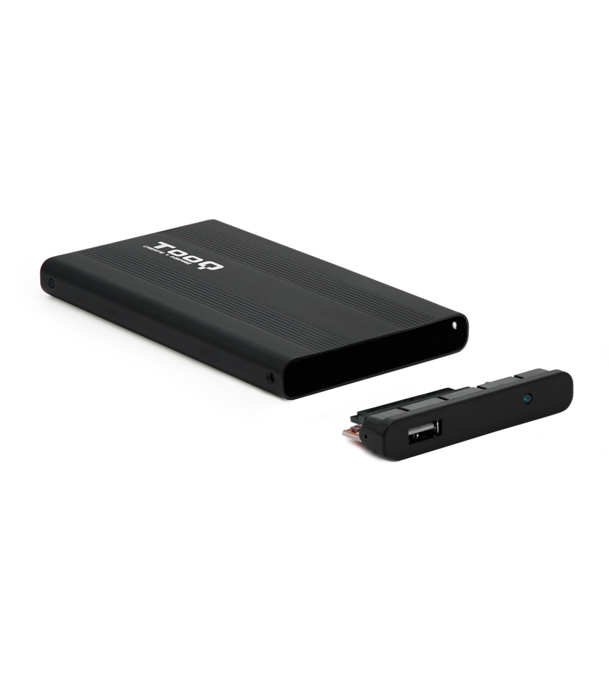 Caja externa tooq tqe - 2510b hdd - ssd 2.5 pulgadas 9.5mm sata usb 2.0 negra