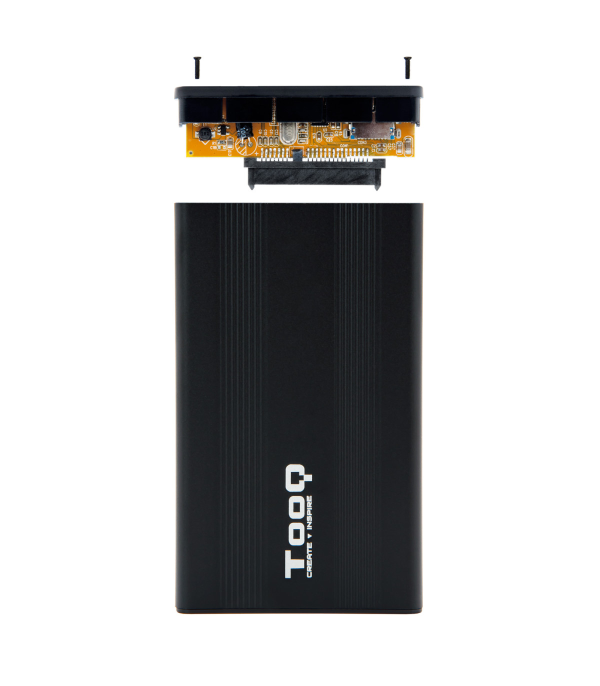 Caja externa tooq tqe - 2510b hdd - ssd 2.5 pulgadas 9.5mm sata usb 2.0 negra