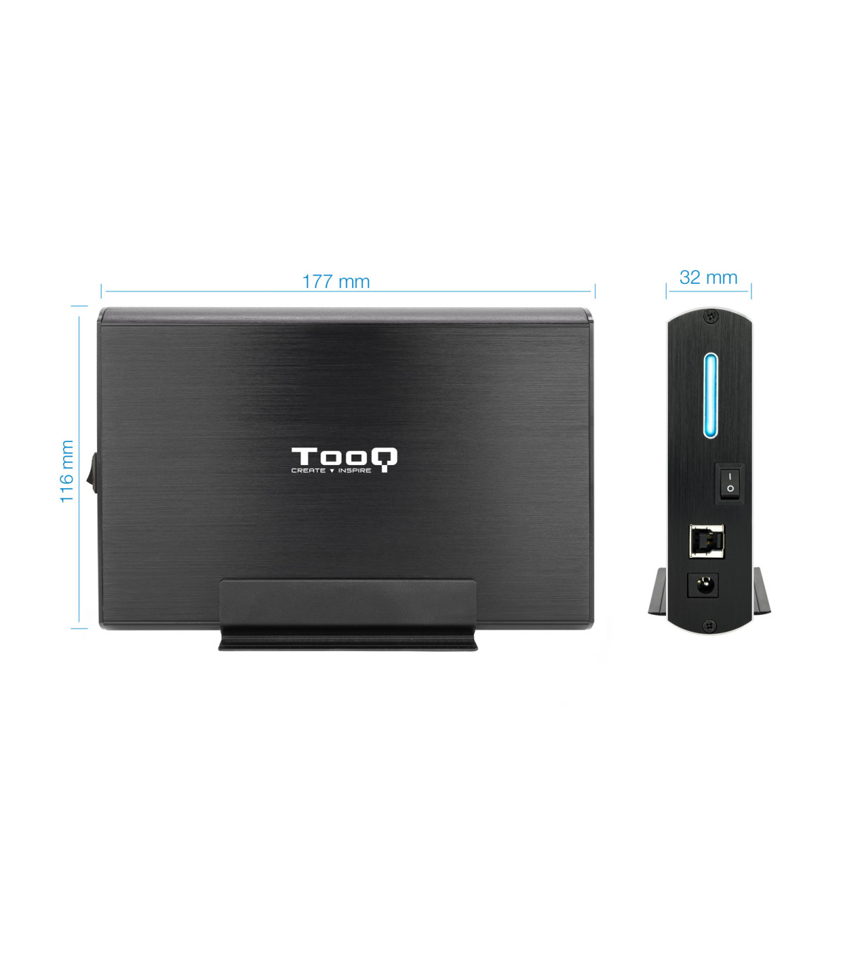Caja externa tooq tqe - 3531b 3.5 pulgadas sata usb 3.0 negro