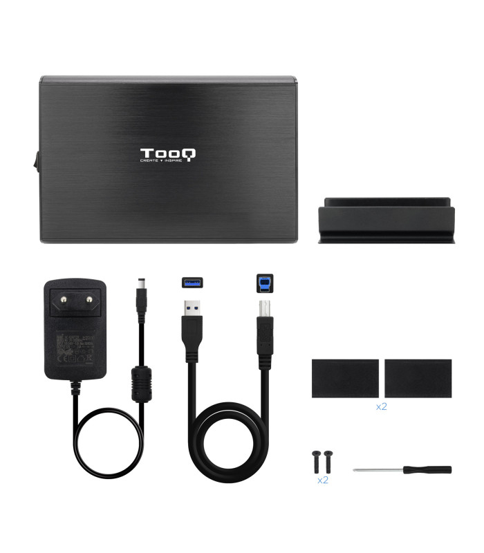 Caja externa tooq tqe - 3531b 3.5 pulgadas sata usb 3.0 negro