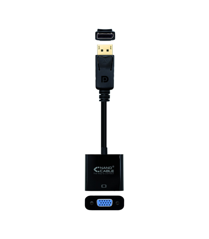 Adaptador displayport a svga nanocable macho - hembra 15cm negro