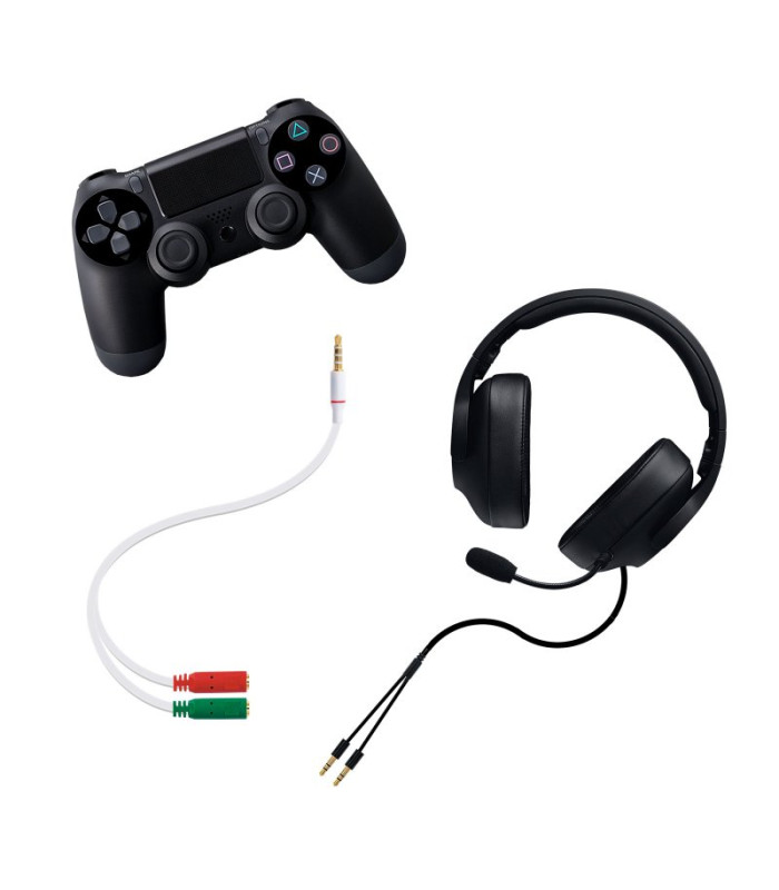 Cable audio 1 x 3.5mm a 2 x jack 3.5mm nanocable -  macho - hembra -  20cm