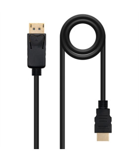 Cable conversor nanocable displayport a hdmi macho - macho negro 1.5m