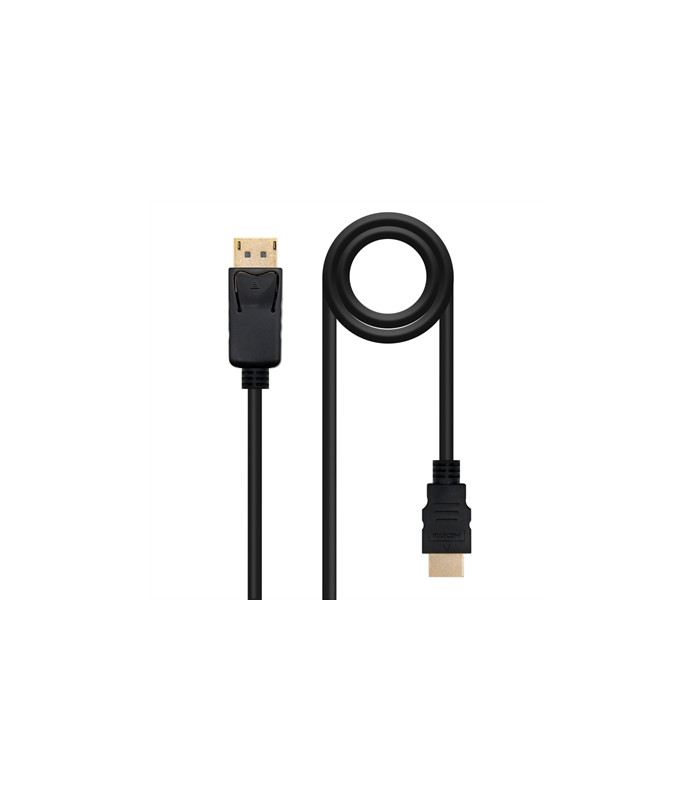 Cable conversor nanocable displayport a hdmi macho - macho negro 1.5m