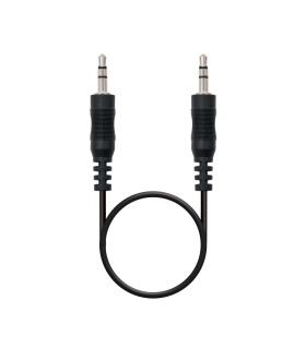 Cable audio estereo jack 3.5mm nanocable 1.5m negro - macho - macho