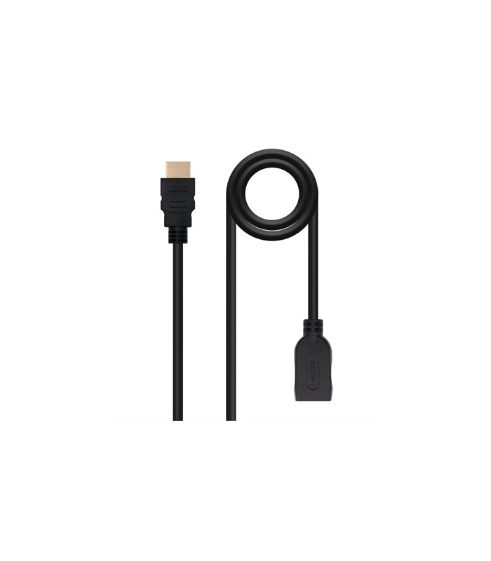 Cable hdmi 2.0 nanocable 2m -  macho - hembra -  negro