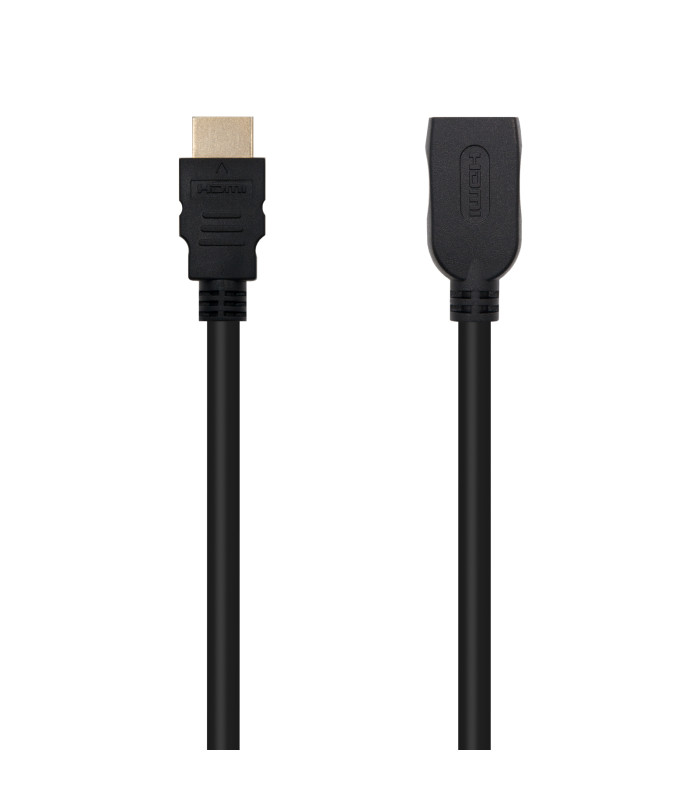 Cable hdmi 2.0 nanocable 2m -  macho - hembra -  negro