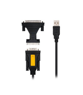 Cable conversor nanocable usb - a a rs232 1.8m -  macho - macho -  incluye adaptador db9(h) a db25(m)