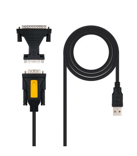 Cable conversor nanocable usb - a a rs232 1.8m - macho - macho - incluye adaptador db9(h) a db25(m)