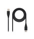 Cable alargador nanocable usb - a 2.0 a usb - a 2.0 1m -  macho - hembra -  negro