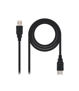 Cable alargador nanocable usb - a 2.0 a usb - a 2.0 1m -  macho - hembra -  negro