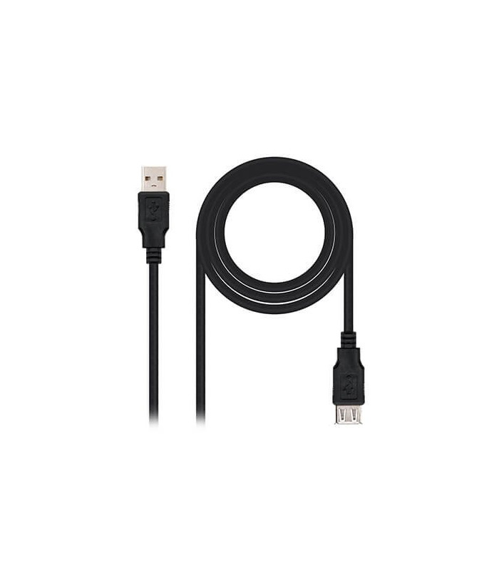 Cable alargador nanocable usb - a 2.0 a usb - a 2.0 1m -  macho - hembra -  negro