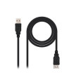 Cable alargador nanocable usb - a 2.0 a usb - a 2.0 1m - macho - hembra - negro