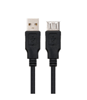 Cable alargador nanocable usb - a 2.0 a usb - a 2.0 1m - macho - hembra - negro