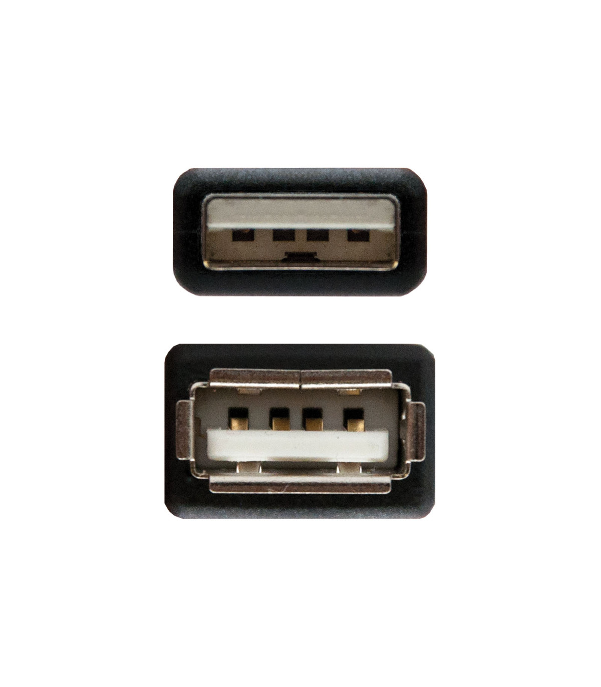 Cable alargador nanocable usb - a 2.0 a usb - a 2.0 1m -  macho - hembra -  negro