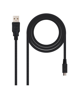 Cable usb 2.0 a micro usb nanocable 0.8m - macho - hembra - negro