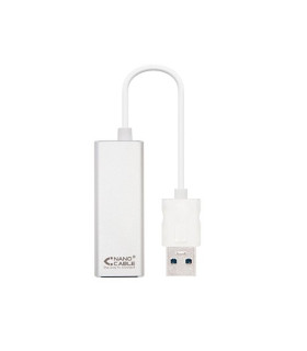 Cable conversor usb 3.0 a gigabit ethernet nanocable 10 - 100 - 1000mbps 15cm -  macho - hembra -  aluminio