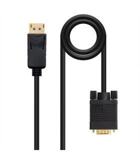 Cable conversor displayport a vga nanocable 1m -  macho - macho -  negro