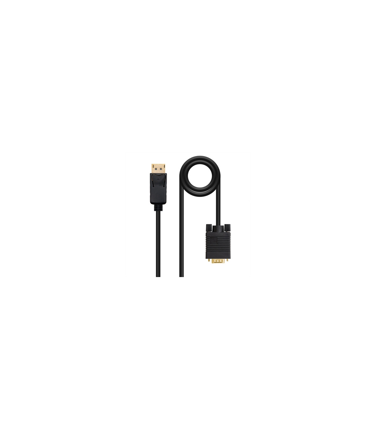Cable conversor displayport a vga nanocable 1m -  macho - macho -  negro