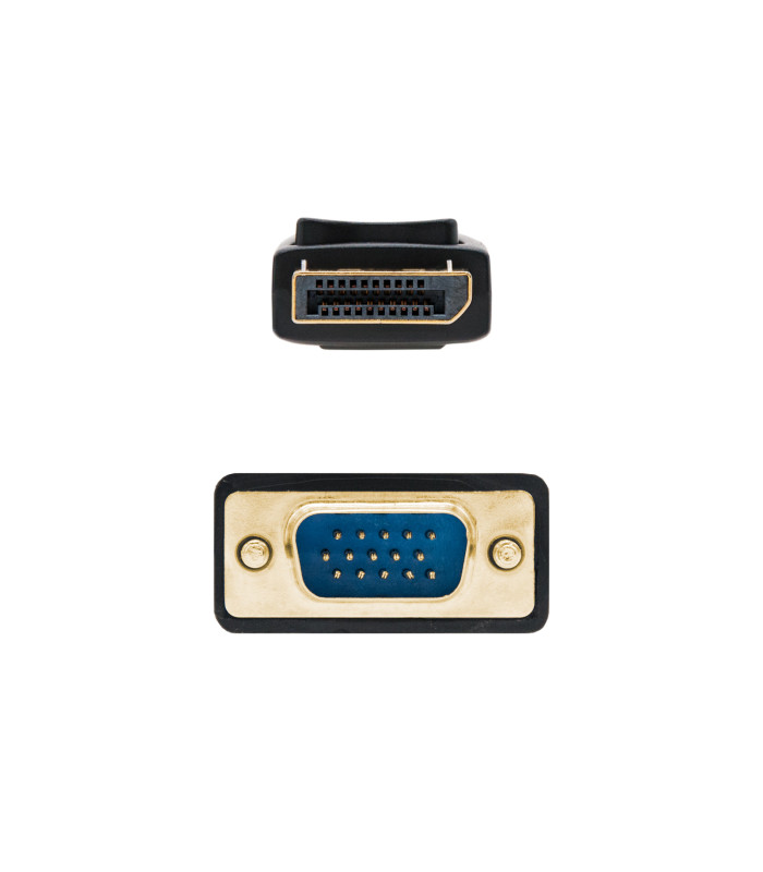 Cable conversor displayport a vga nanocable 1m -  macho - macho -  negro
