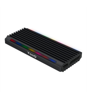 Caja externa tooq tqe - 2222b shinobi para ssd m.2 usb tipo c rgb negro