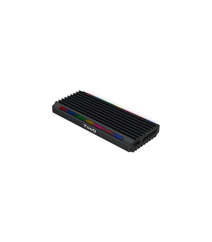 Caja externa tooq tqe - 2222b shinobi para ssd m.2 usb tipo c rgb negro