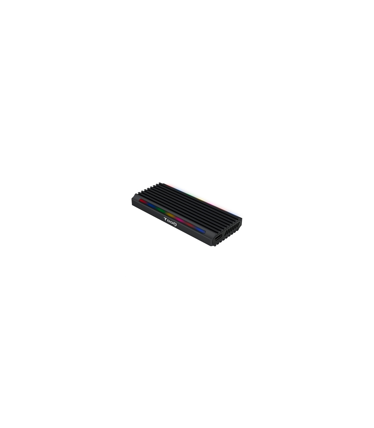 Caja externa tooq tqe - 2222b shinobi para ssd m.2 usb tipo c rgb negro