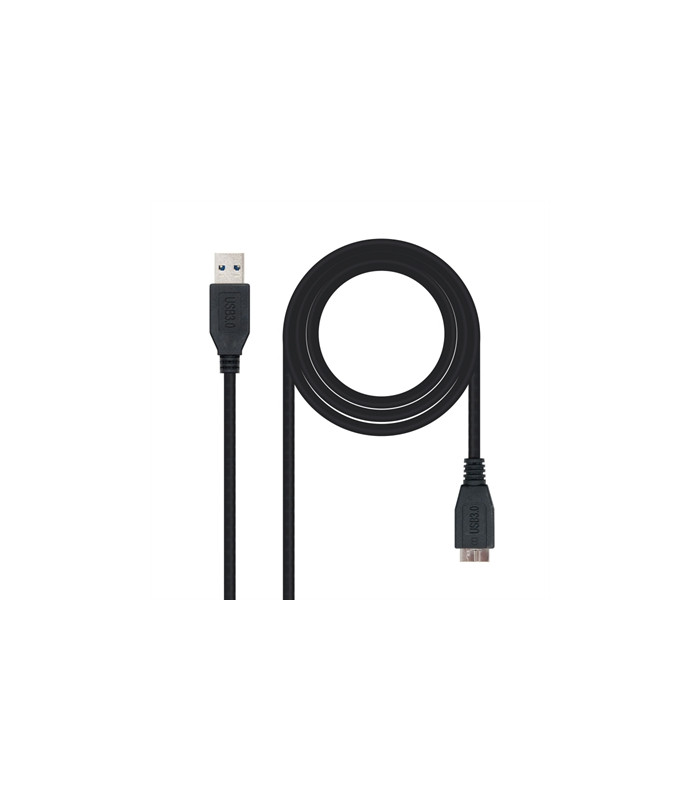 Cable usb 3.0 tipo a a micro usb tipo b nanocable 2m -  macho - macho -  negro