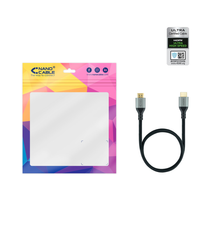 Cable hdmi 2.1 nanocable 1m -  macho - macho -  negro