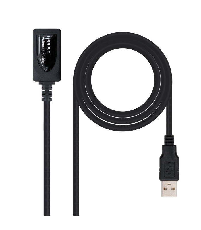 Cable amplificador de señal usb nanocable macho a hembra negro 5m