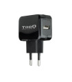 Cargador de pared tooq usb - 12w - negro
