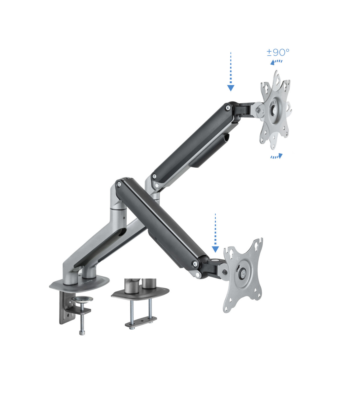 Soporte de mesa tv tooq 17 - 32 pulgadas 2 pantallas gris