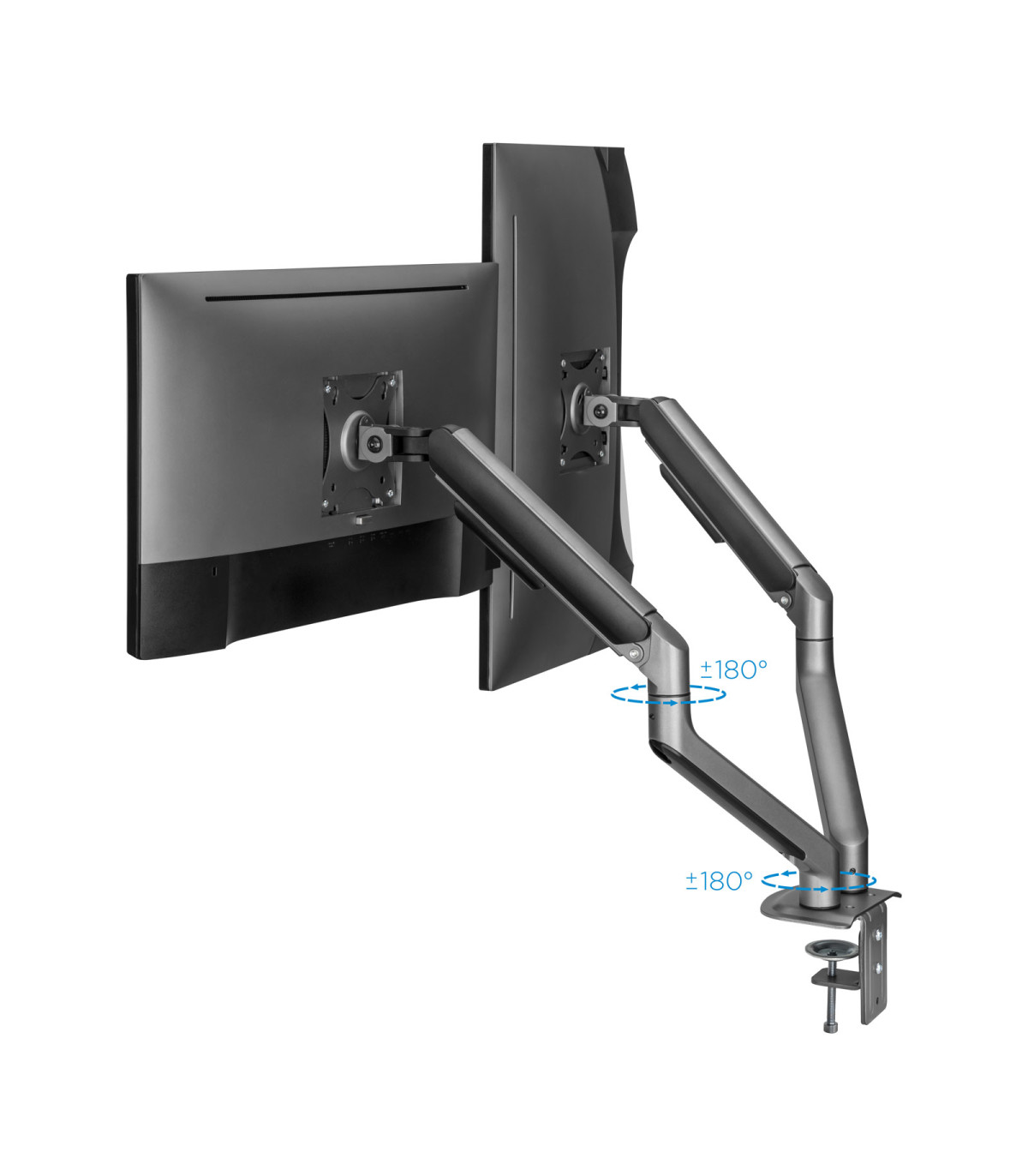 Soporte de mesa tv tooq 17 - 32 pulgadas 2 pantallas gris