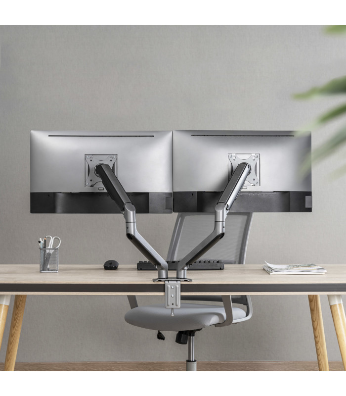 Soporte de mesa tv tooq 17 - 32 pulgadas 2 pantallas gris