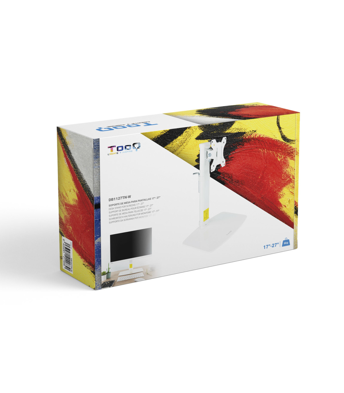 Soporte de mesa tv tooq 17 - 27 pulgadas blanco