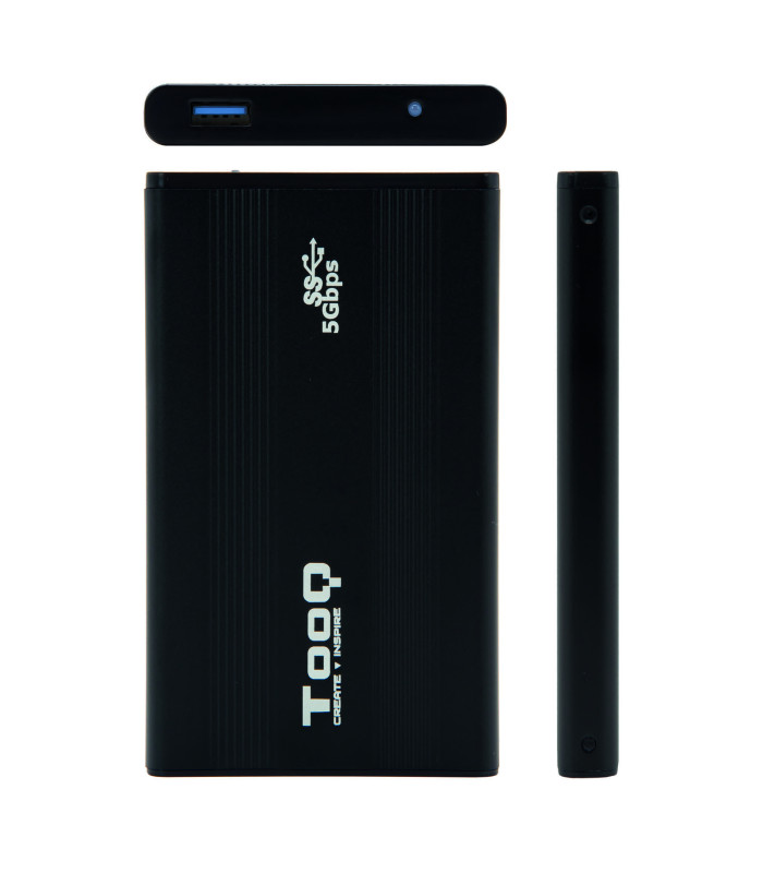 Caja externa tooq tqe - 2524b 2.5 pulgadas 9.5mm sata usb 3.0 negro