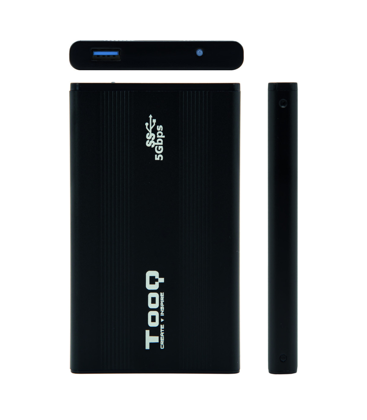 Caja externa tooq tqe - 2524b 2.5 pulgadas 9.5mm sata usb 3.0 negro